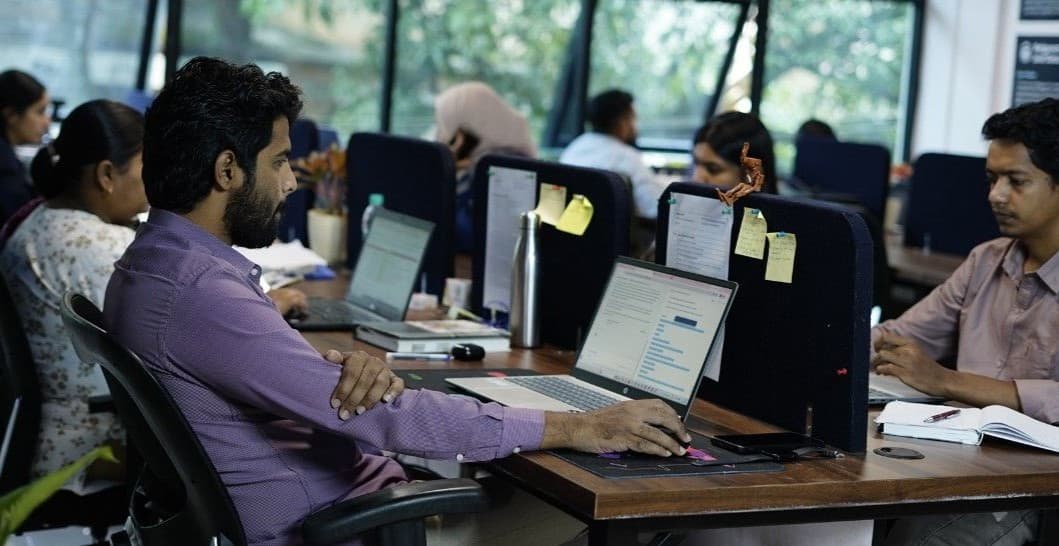 The Cubiccode team at work in the Belgaum studio