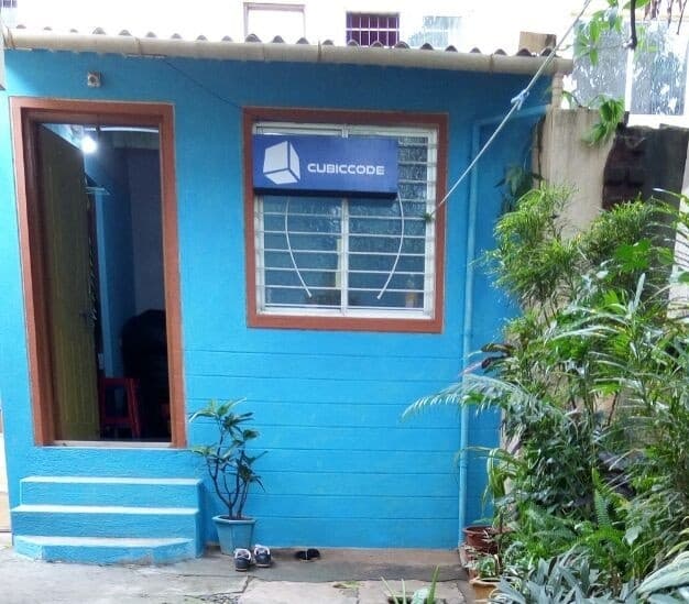 Cubiccode's first office  a small blue room in Belagavi, 2016